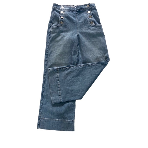 Ann Taylor Loft Wide Leg Crop Jeans Size 2 - Picture 2 of 10